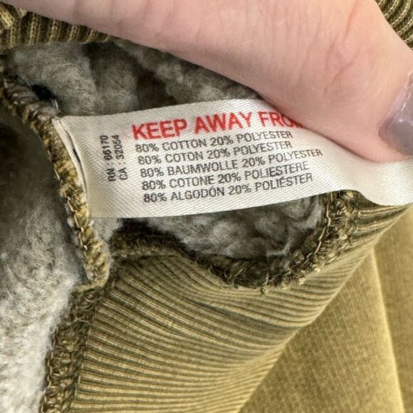 Free People Movement Cropped V Neck Sweatshirt Green ‘Dusty Military’ size Small - Picture 4 of 5